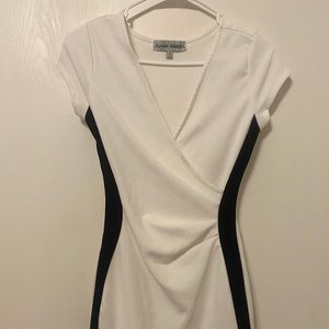 Almost famous formal white and black mini dress